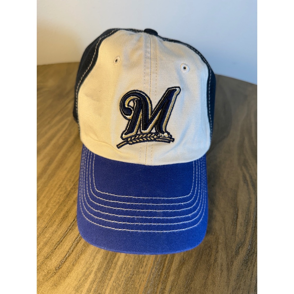 Milwaukee Brewers Fan Favorite Hat Men's Blue Cream MLB Baseball Strapback Cap